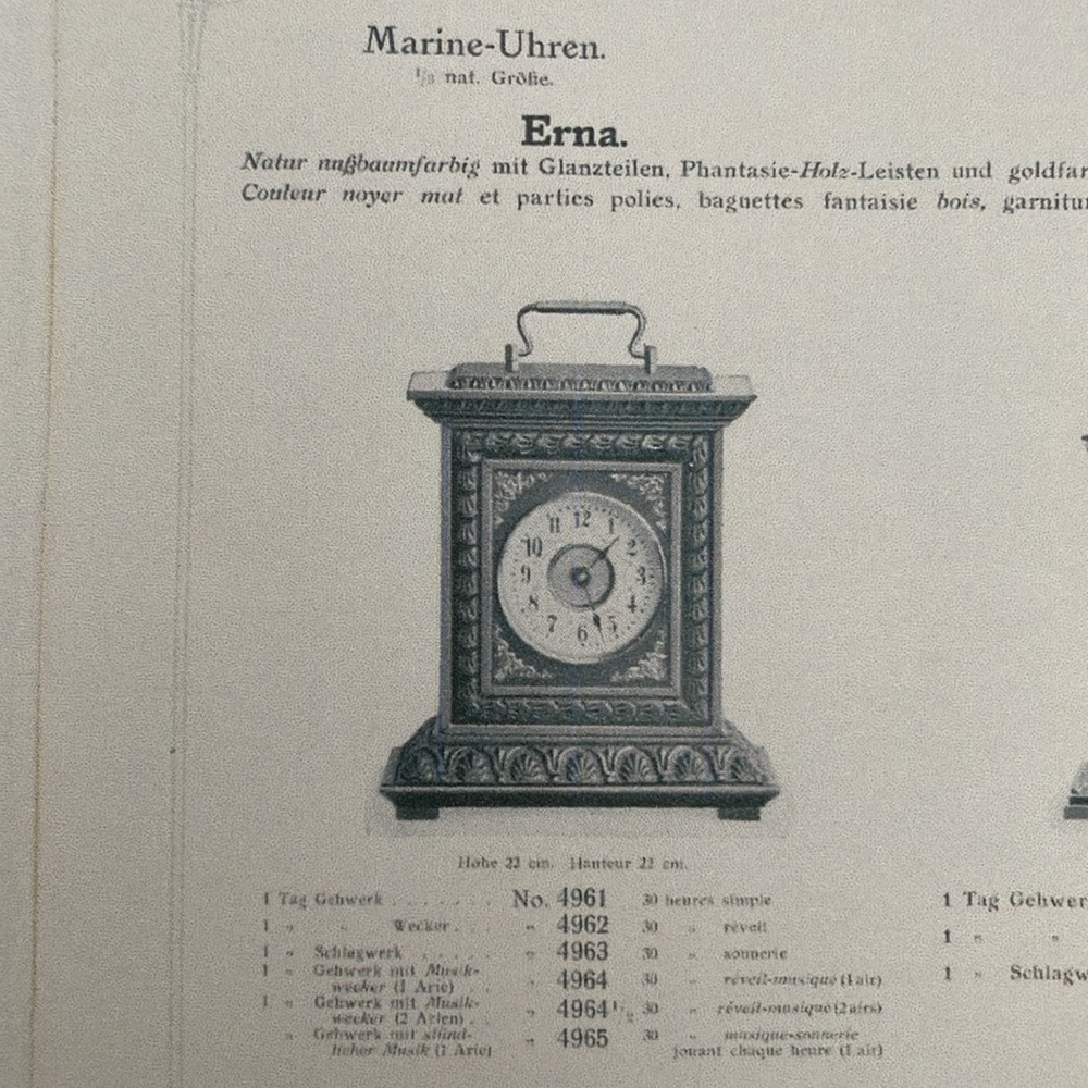 Antique Brown and Gold Junghans Clock with Intricate Carvings - Erna Design - Picture 7 of 7